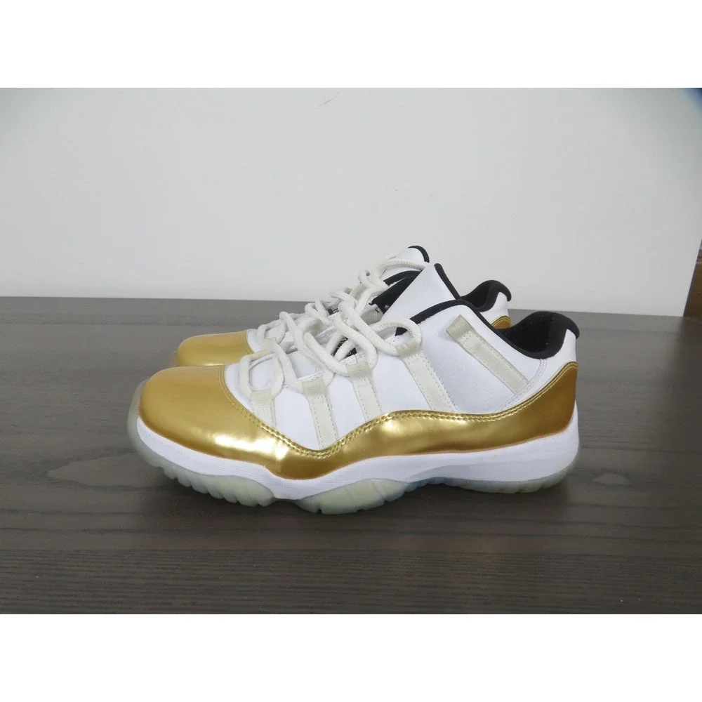 Jordan 11 Retro Low Shoes Mens 8 White Gold Basketball Sneakers 2016 528895-103